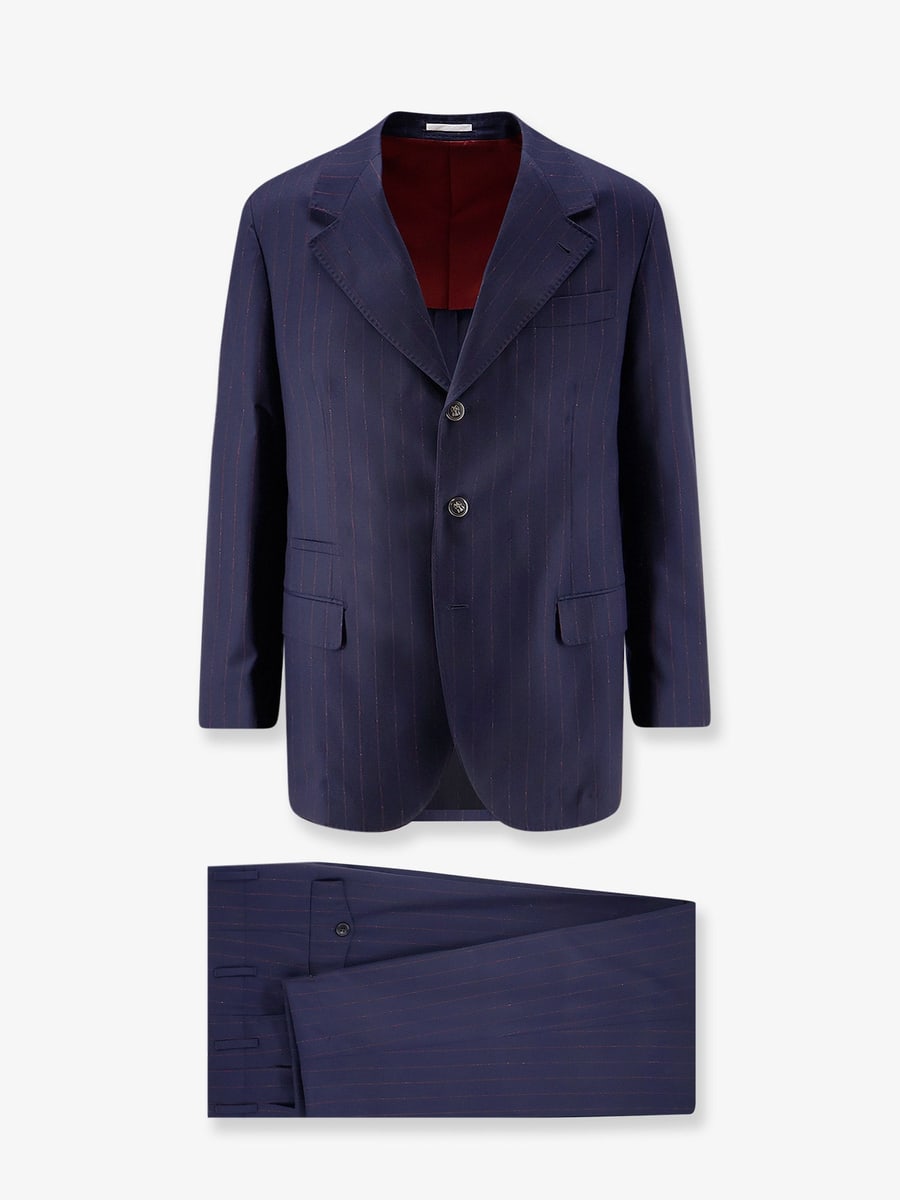 Brunello Cucinelli Virgin wool suit with pinstripe pattern