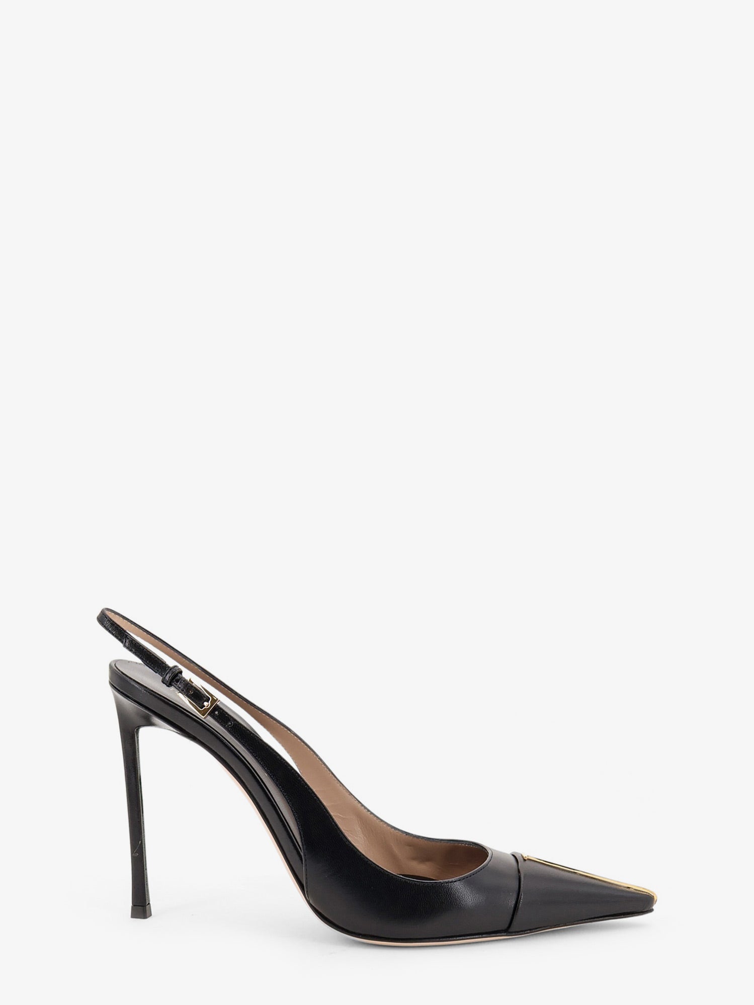 Tom Ford Leather pumps with metal T Logo detail