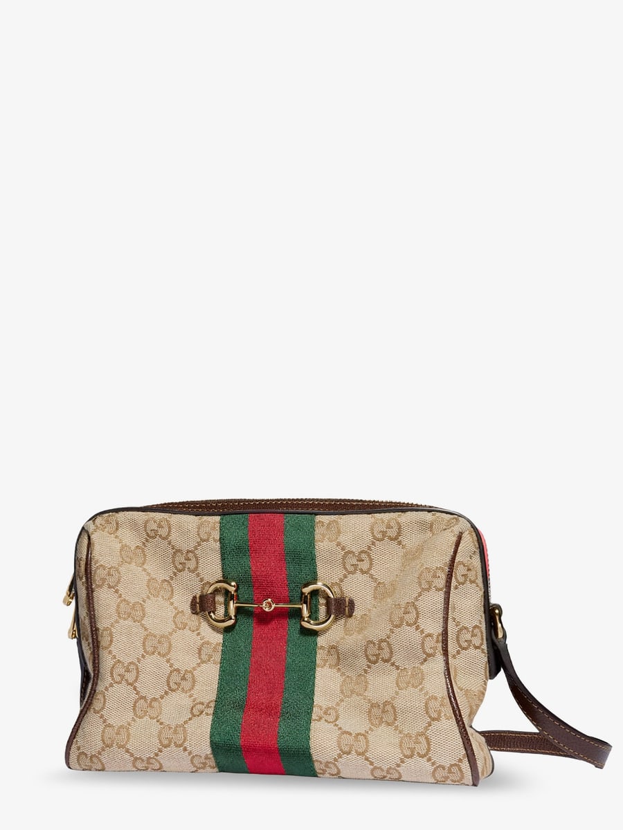 Gucci Camera bag GG fabric crossbody bag with metal Horsebit, view 3