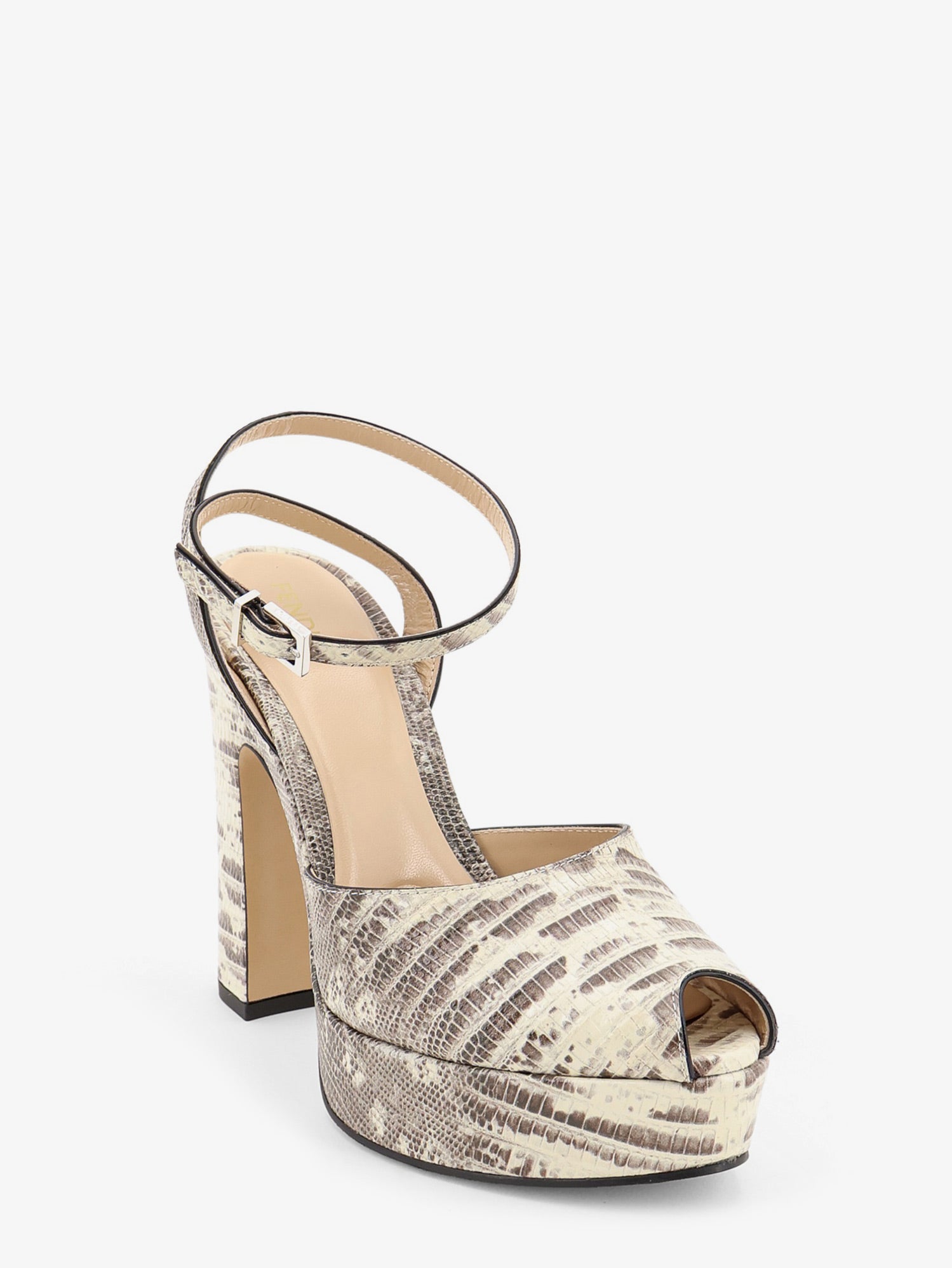 Fendi Fendi After 9 leather sandals with tejus print, view 2