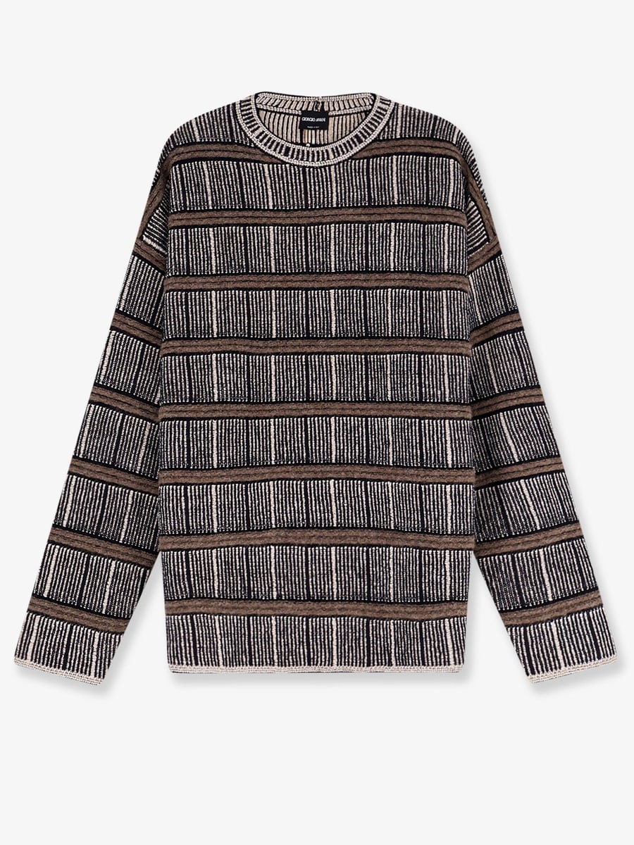 Giorgio Armani Over striped virgin wool and silk sweater