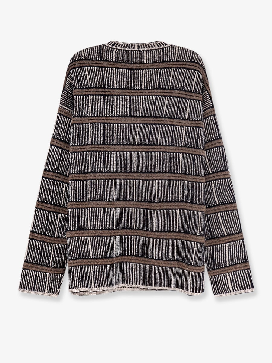 Giorgio Armani Over striped virgin wool and silk sweater, view 2
