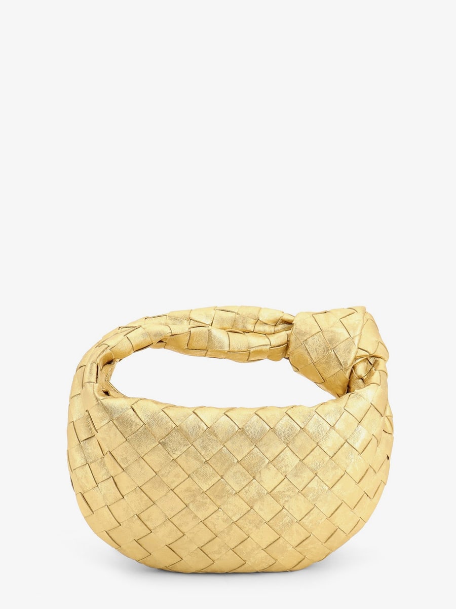 Bottega Veneta Mini Jodie leather handbag with a foggy mirror effect braided motif, view 2