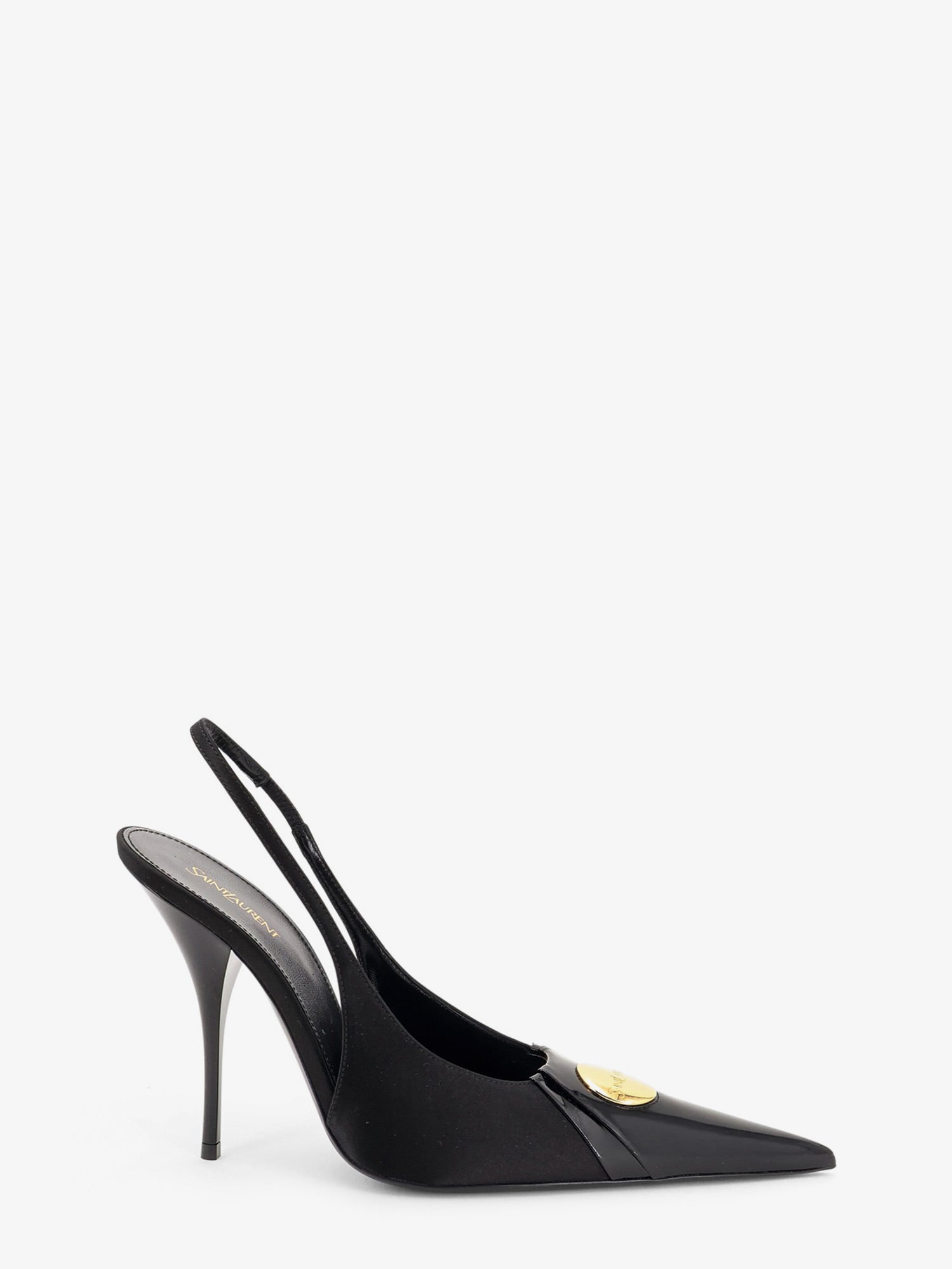 Saint Laurent Louis patent leather pumps with logo tag