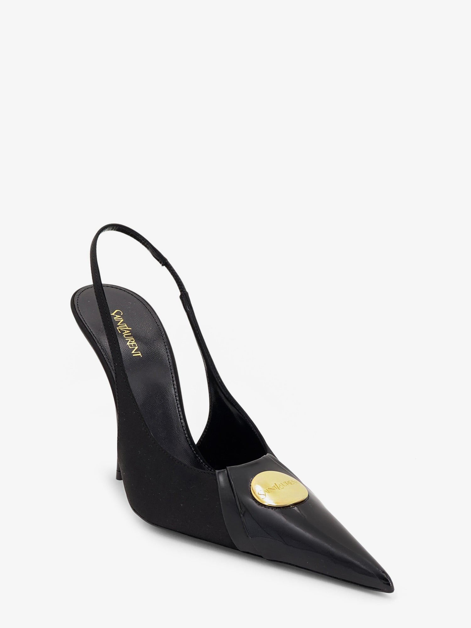 Saint Laurent Louis patent leather pumps with logo tag, view 2