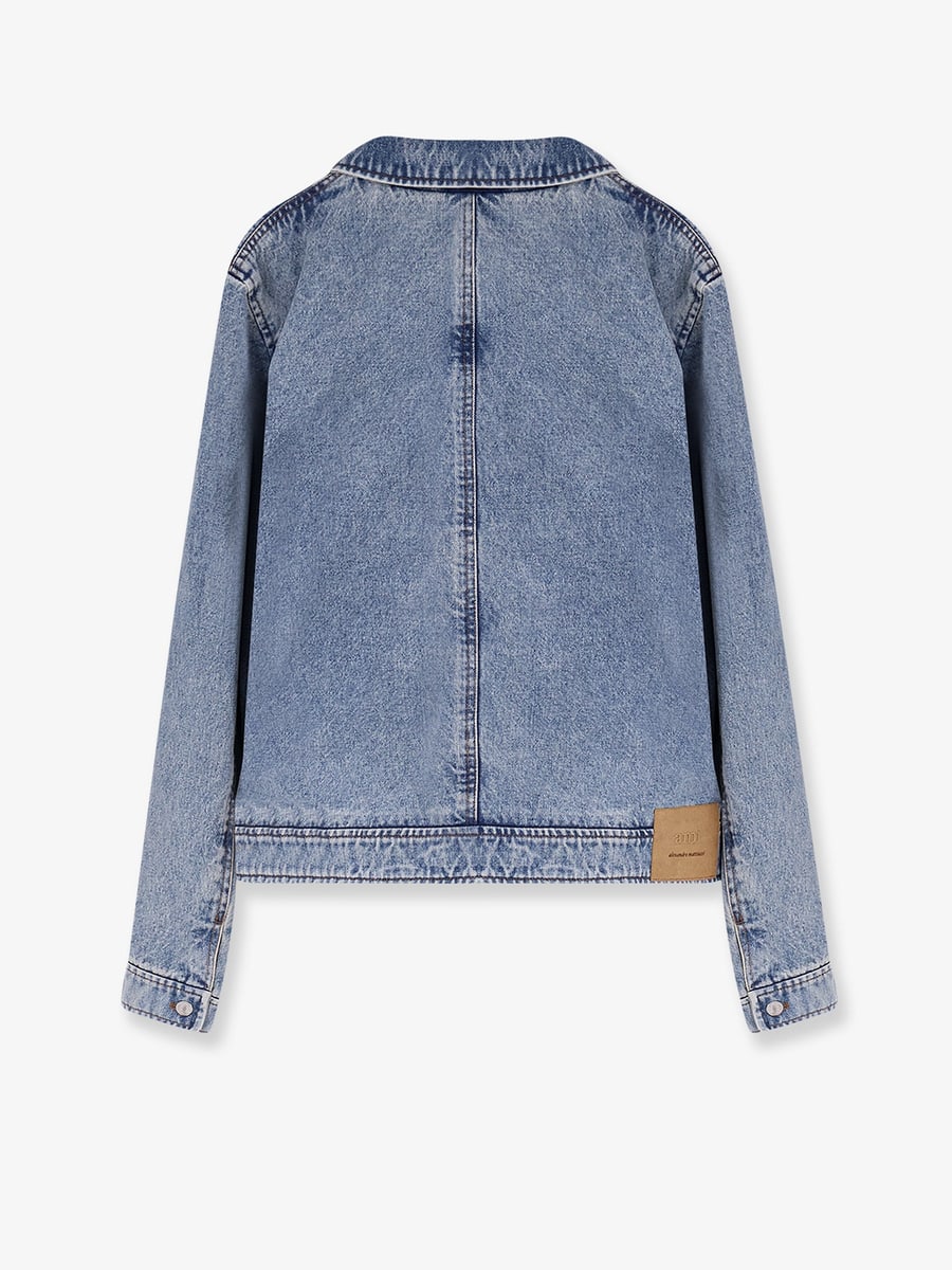 AMI Paris Denim Jacket with iconic embroidery, view 2