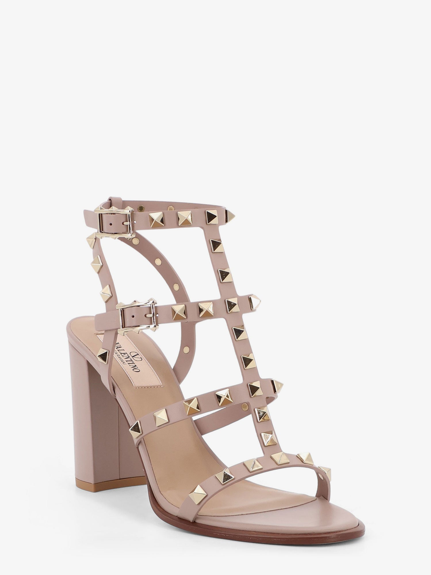 Valentino Garavani Rockstud leather sandals with iconic all-over studs, view 2
