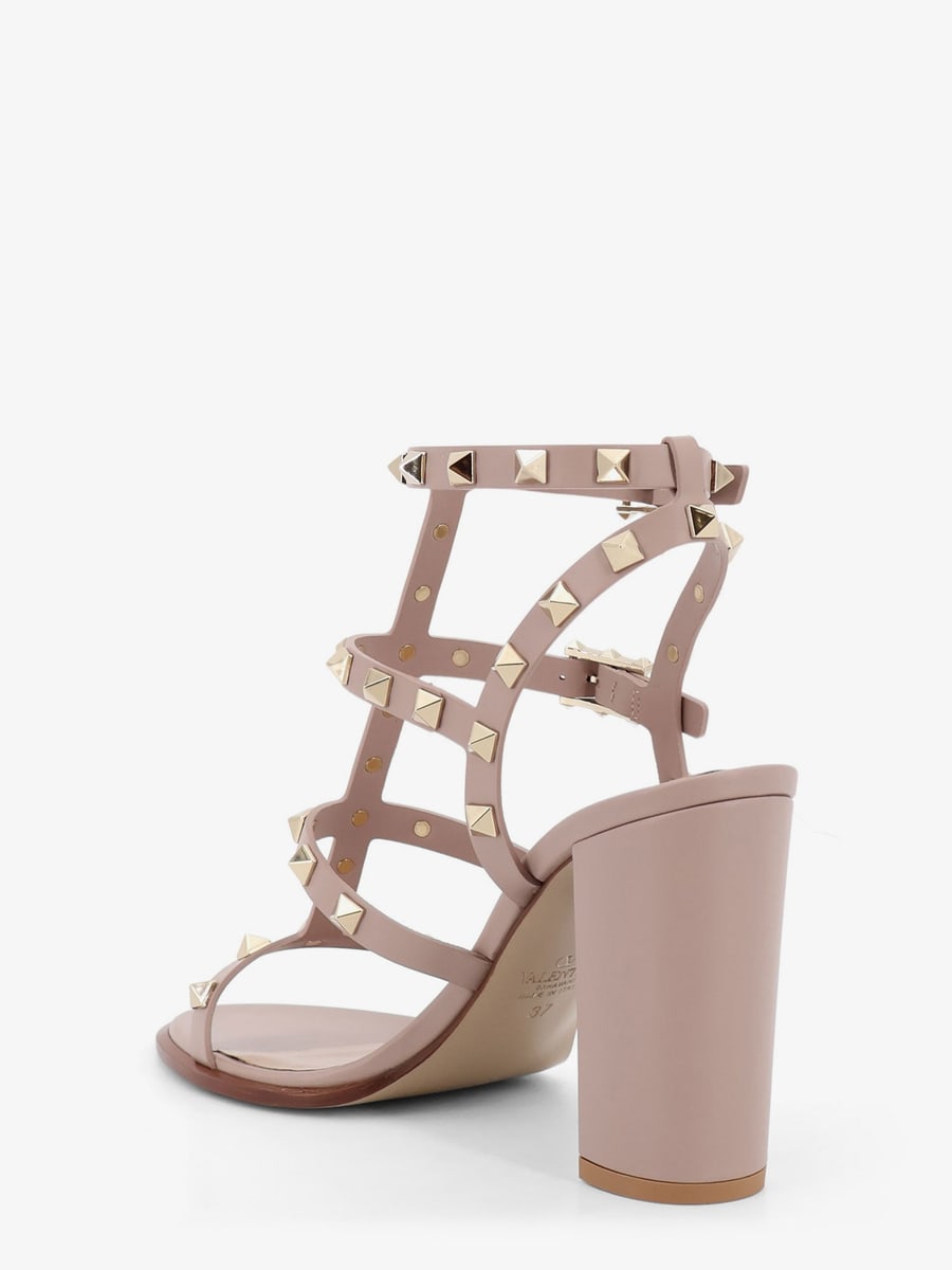 Valentino Garavani Rockstud leather sandals with iconic all-over studs, view 3