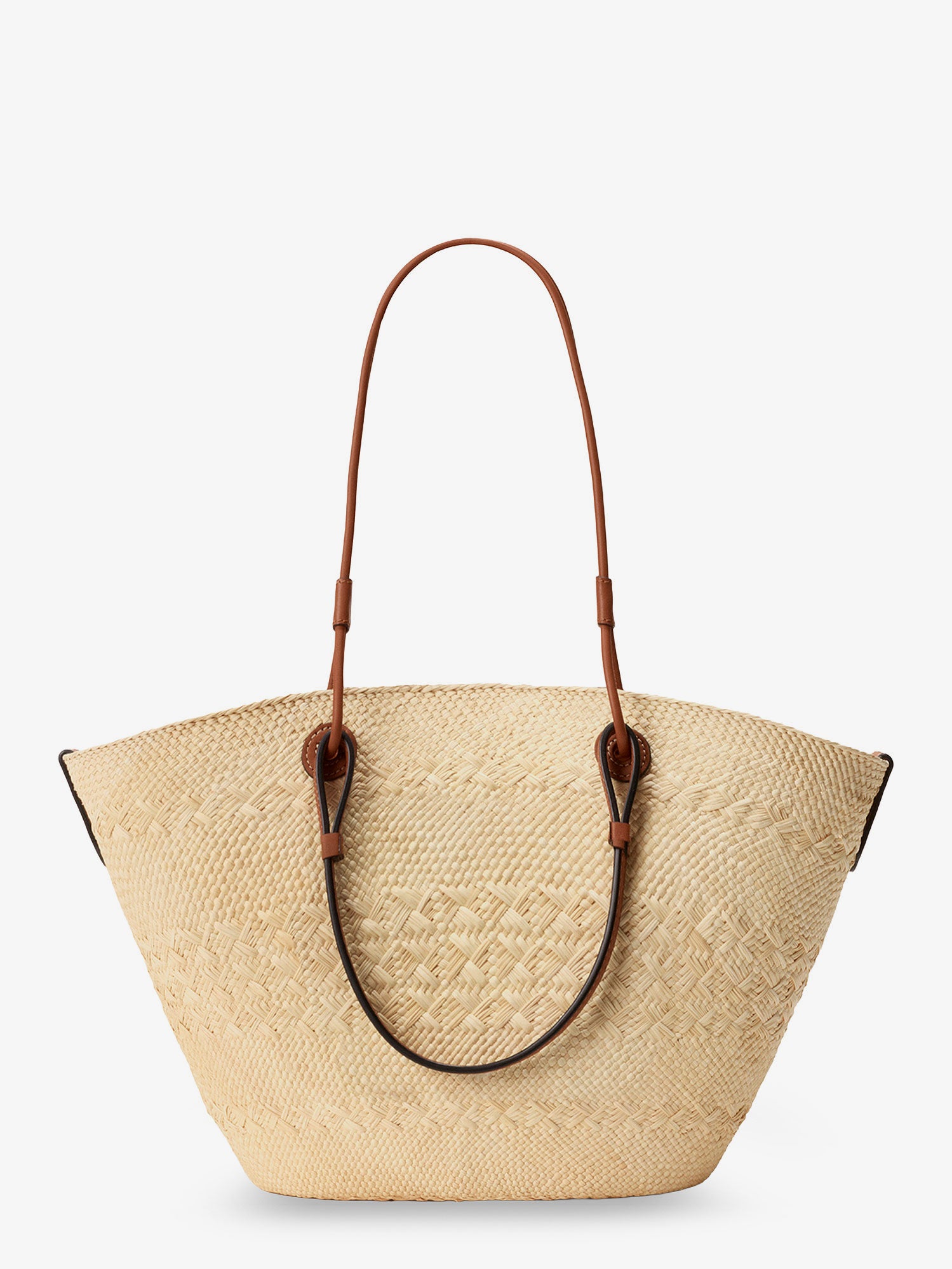 Loewe Paula's Ibiza -Anagram raffia and leather shoulder bag, view 2