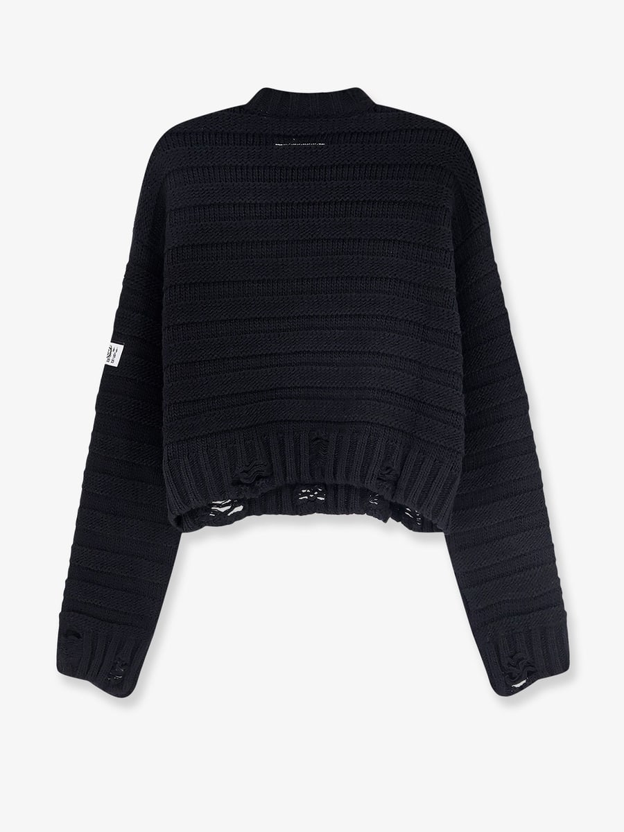 MM6 Maison Margiela Destroyed effect wool blend sweater, view 2