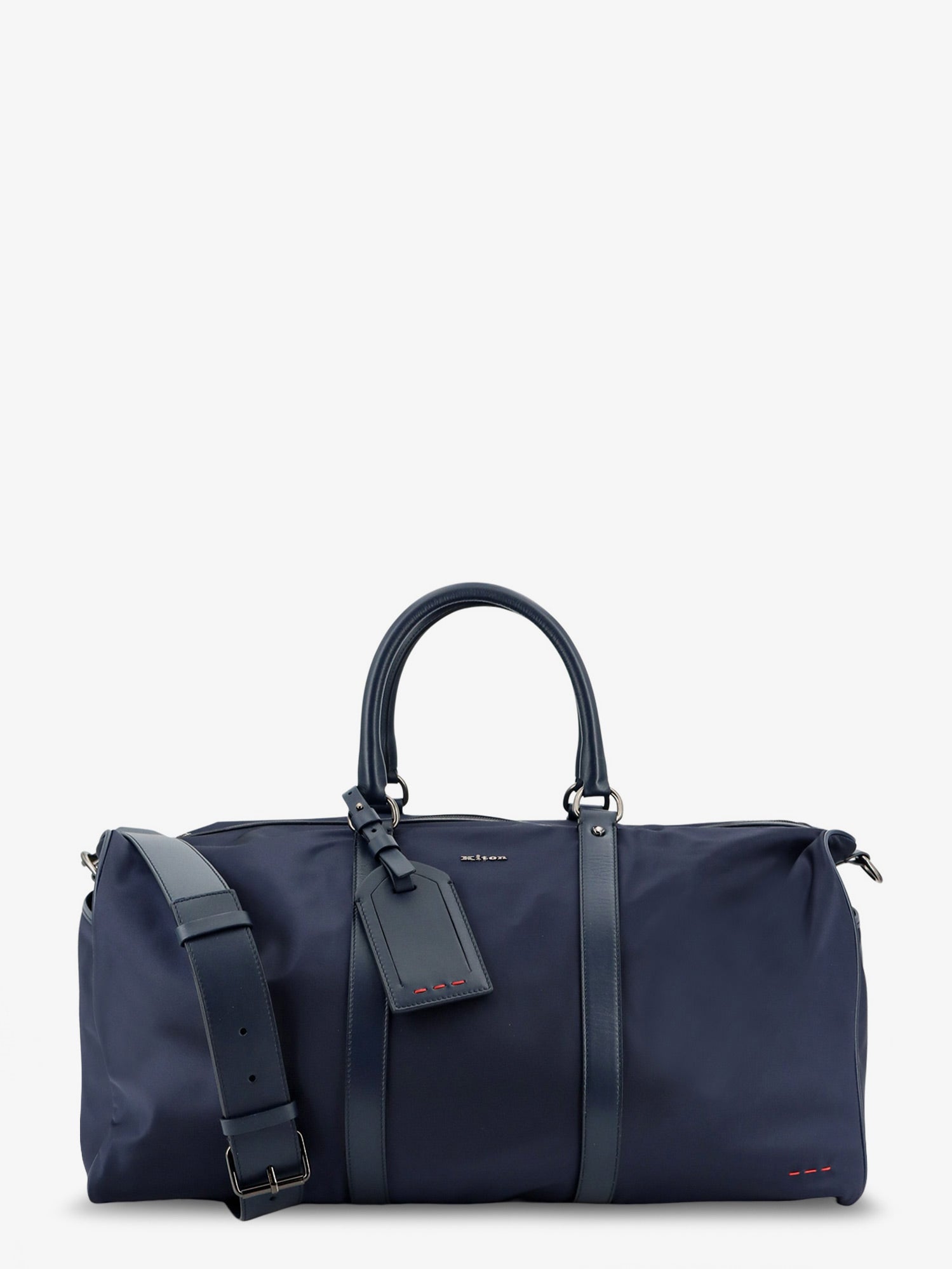 KITON CIRO PAONE Nylon travel bag with leather inserts