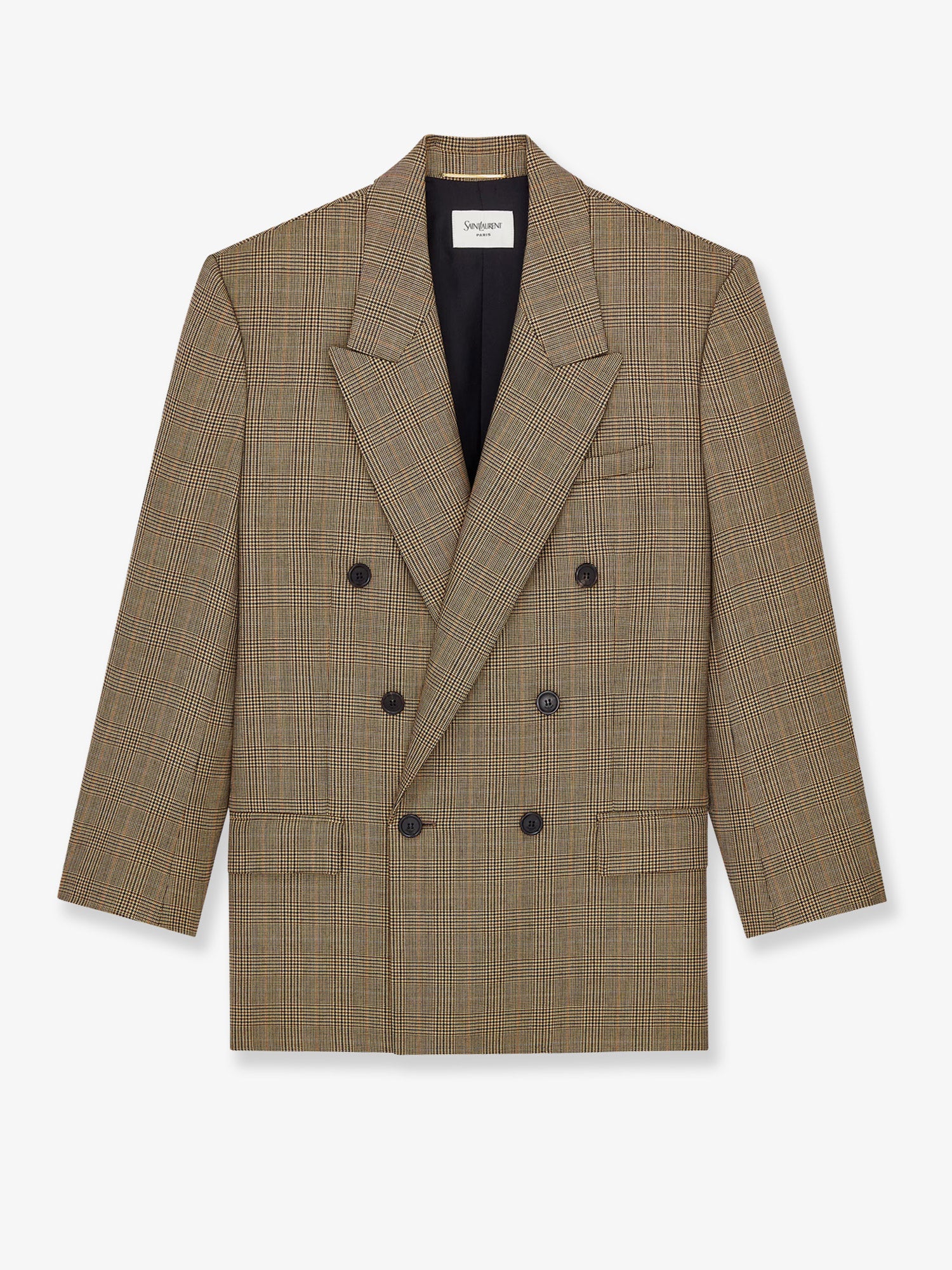 Saint Laurent Prince-of-Wales certified wool blazer