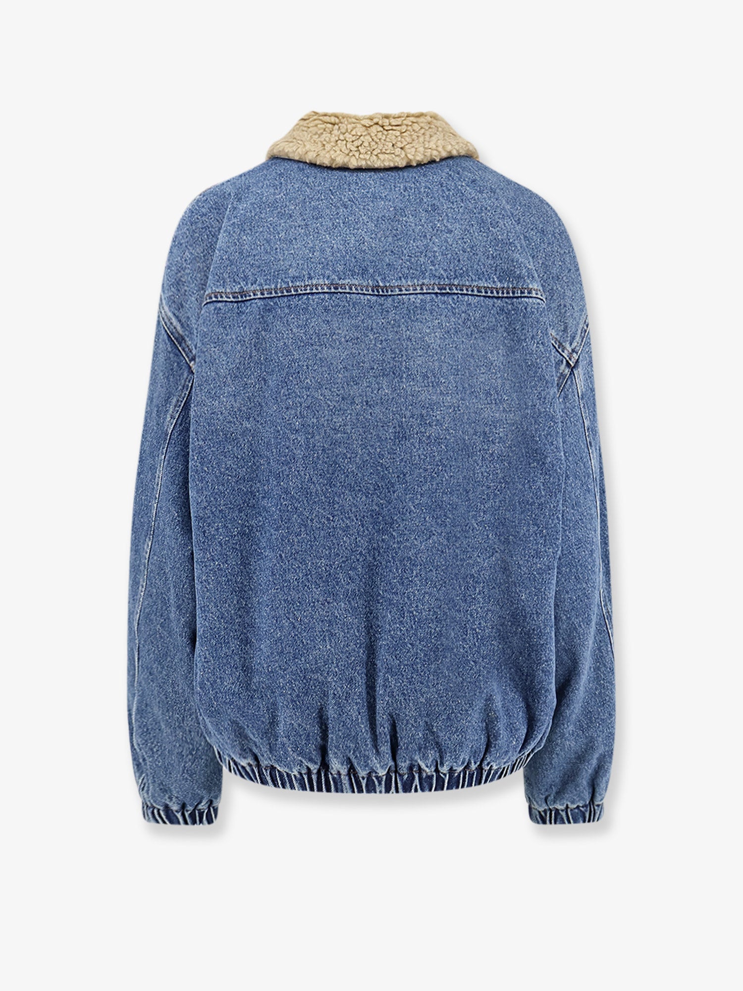 Miu Miu Denim Jacket with Lettering Logo patch, view 2