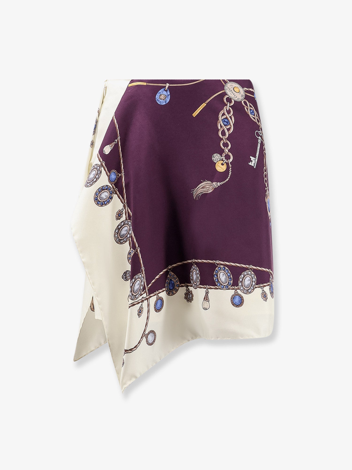 Versace Printed silk twill miniskirt