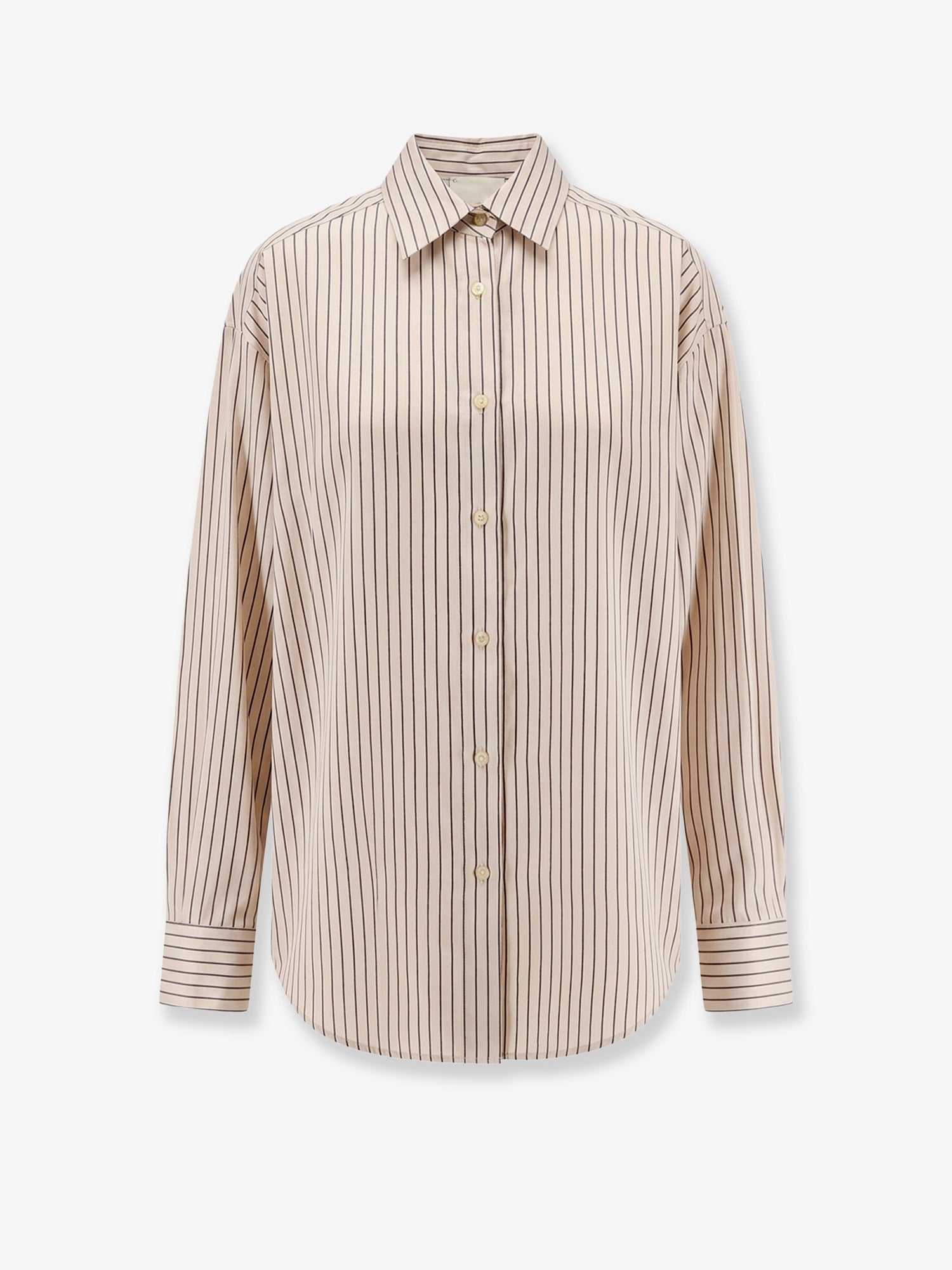 ALYSI Oversize striped lyocell and silk shirt