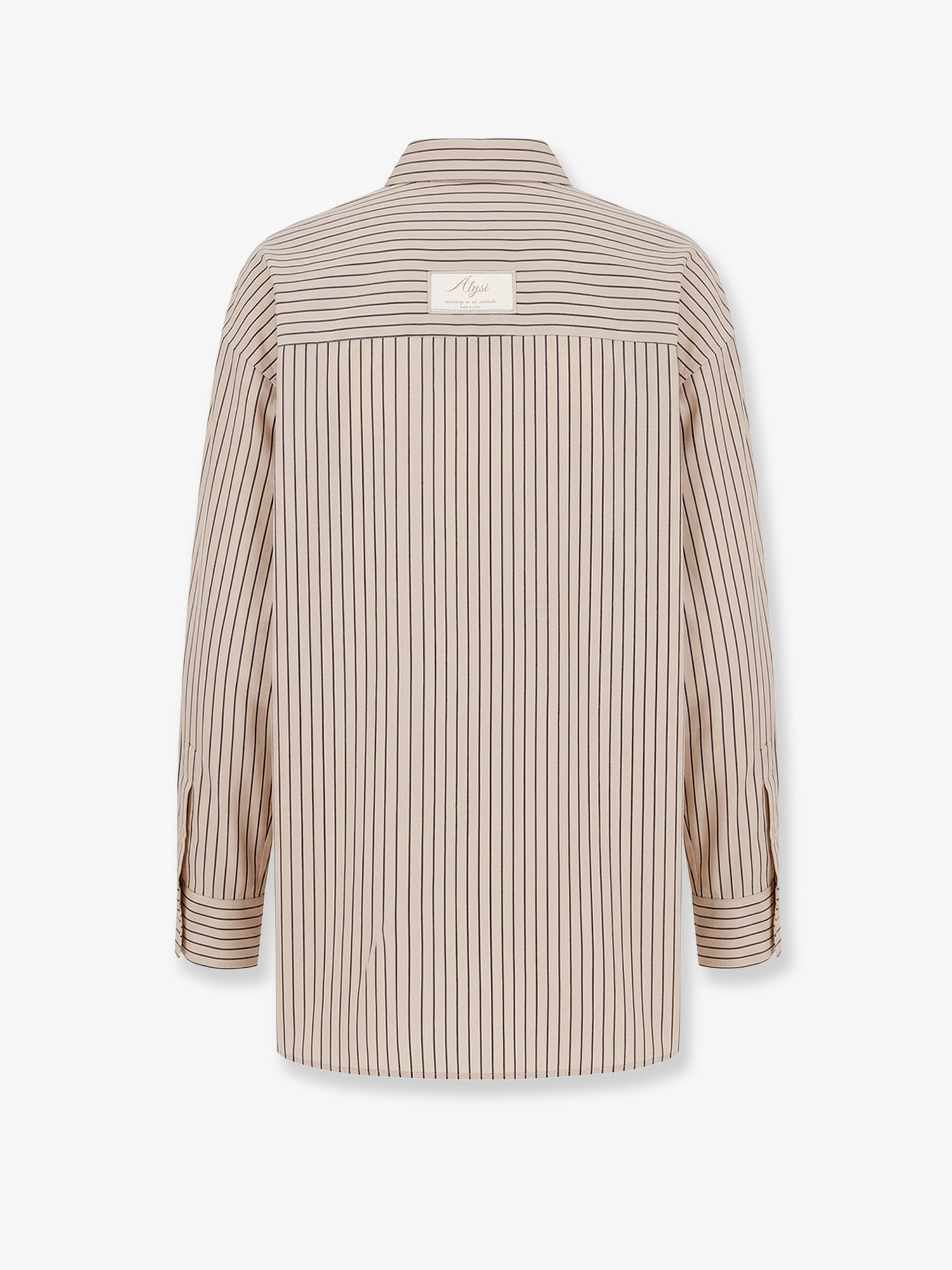 ALYSI Oversize striped lyocell and silk shirt, view 2