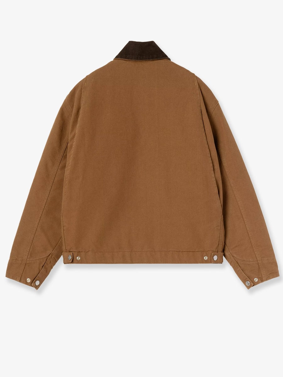 Carhartt WIP Detroit canvas jacket with front logo patch, view 2