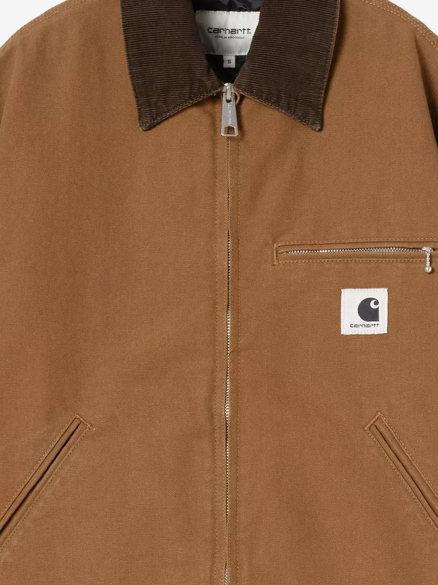 Carhartt WIP Detroit canvas jacket with front logo patch, view 3