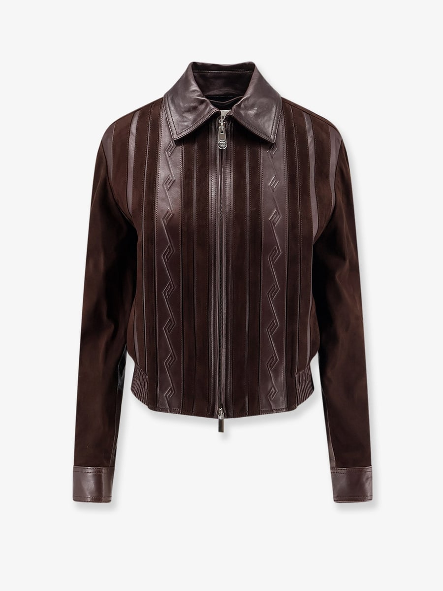 Versace Leather and suede jacket