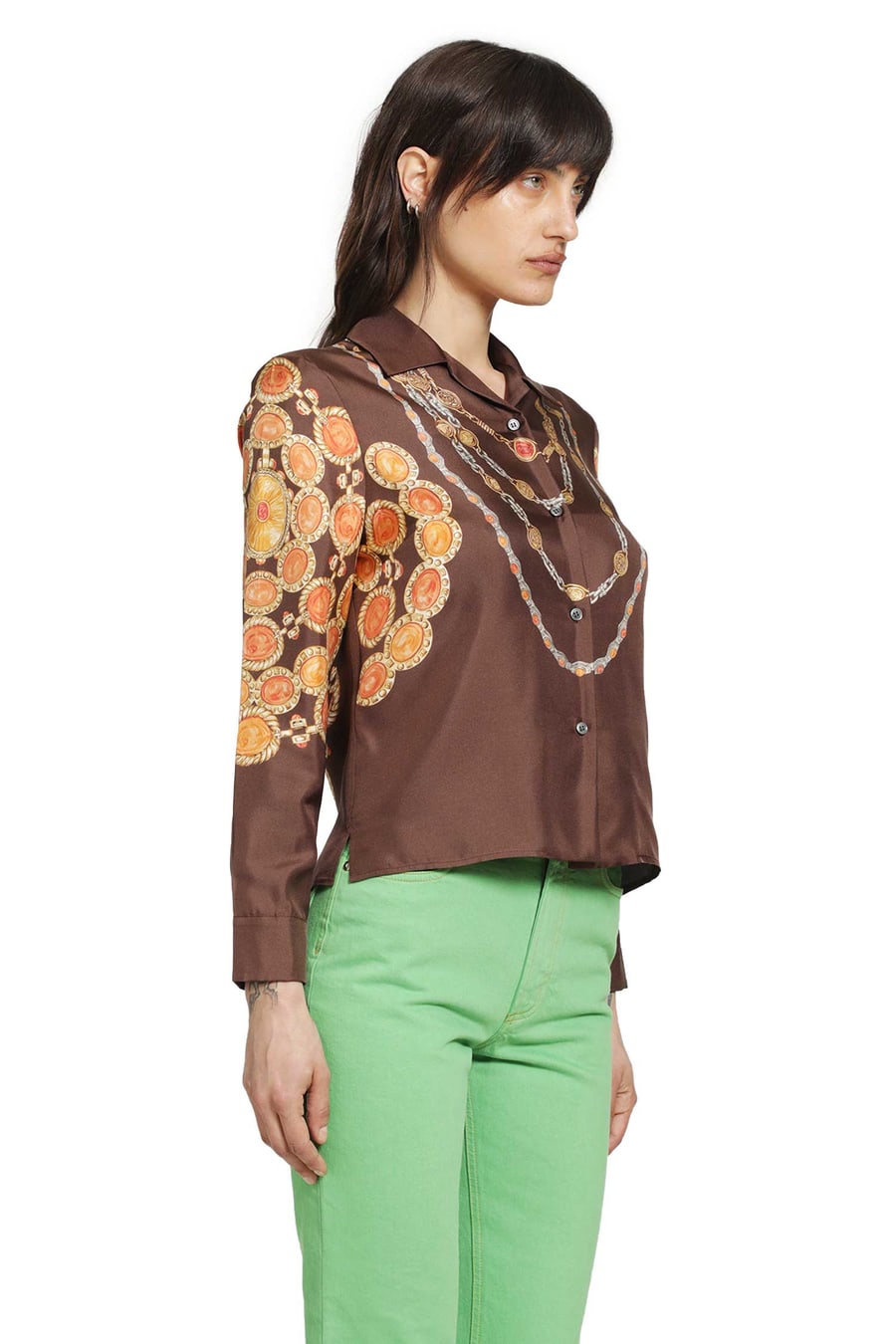 Versace Printed Silk Twill Shirt, view 3