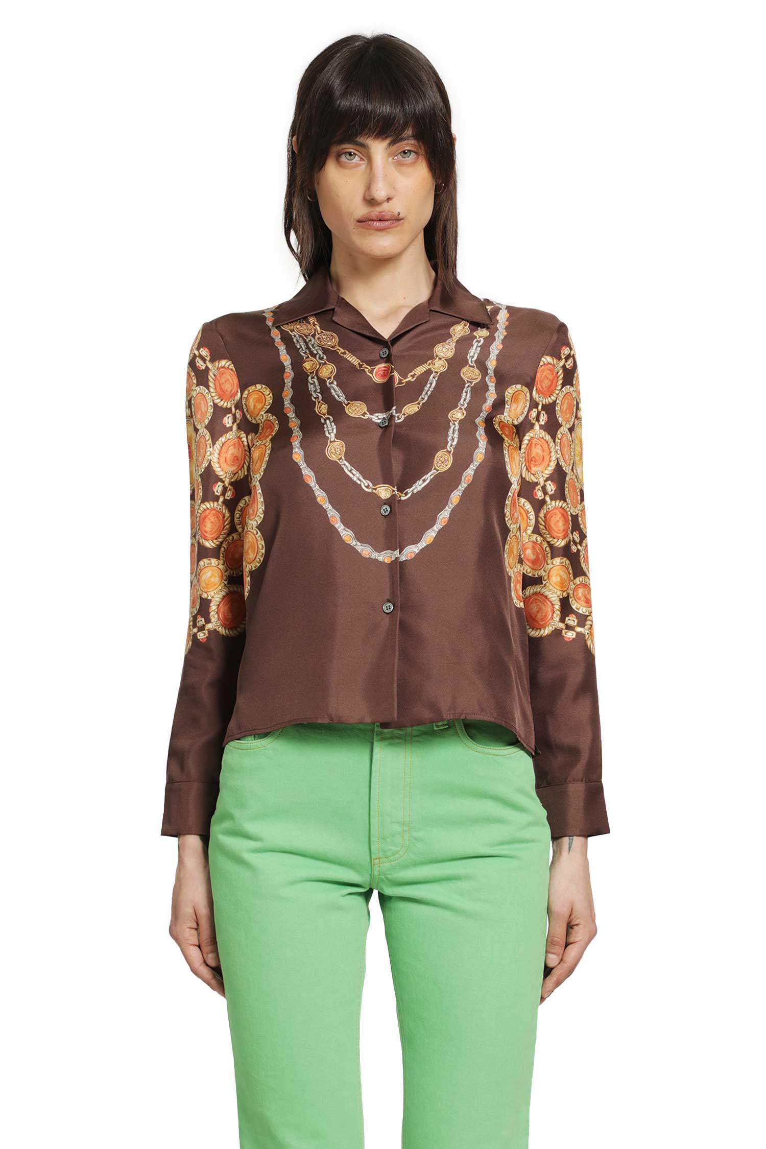 Versace Printed Silk Twill Shirt, view 2