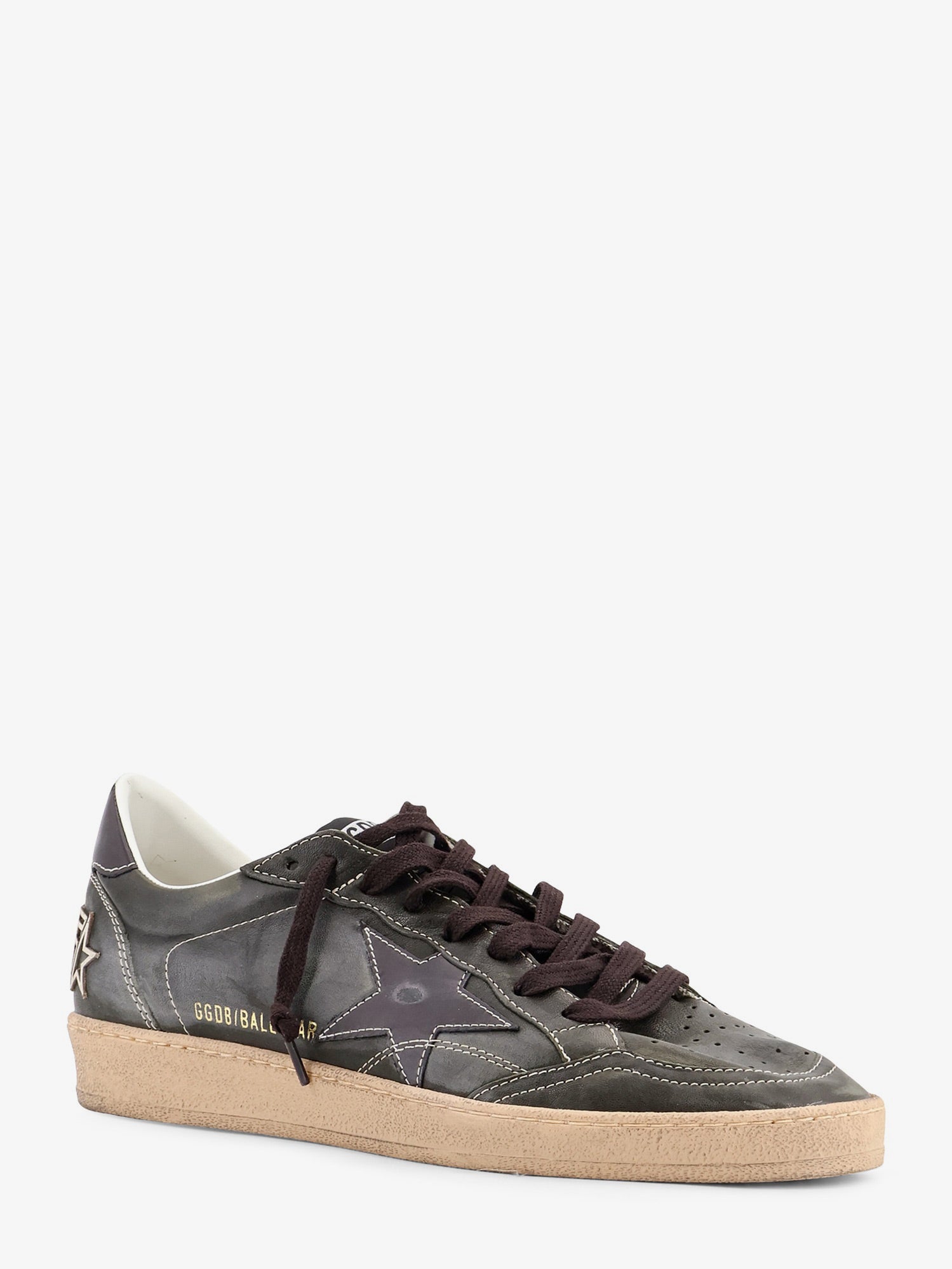 Golden Goose Ballstar used effect leather sneakers, view 2