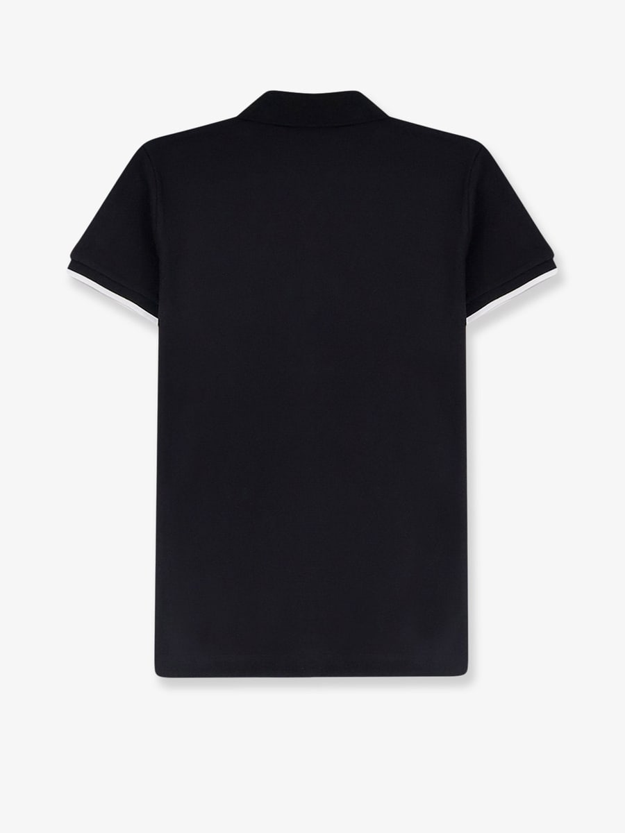 Moncler Cotton polo shirt with logo patch, view 2