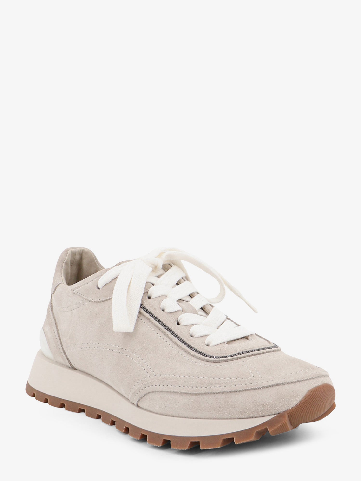Brunello Cucinelli Suede sneakers with Monili embellishment, view 2
