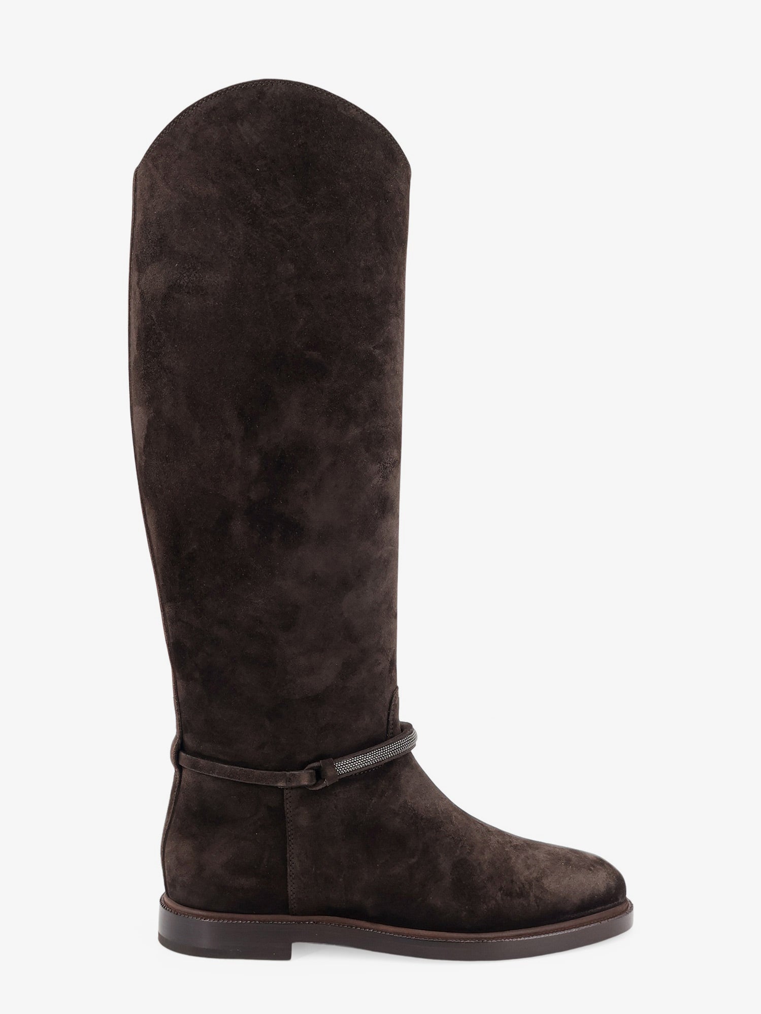 Brunello Cucinelli Precious Strap Suede Boots