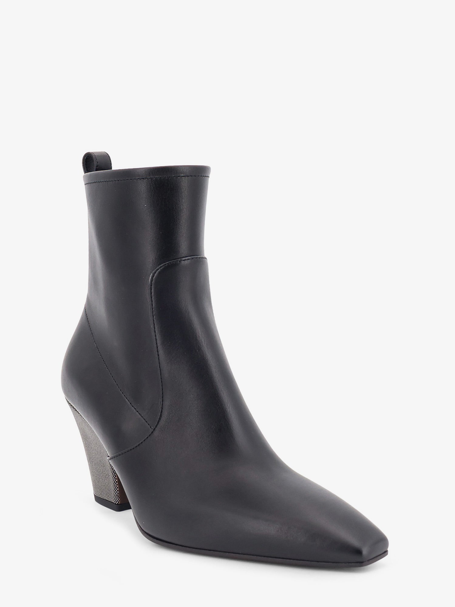 Brunello Cucinelli Precious Heel leather ankle boots, view 2