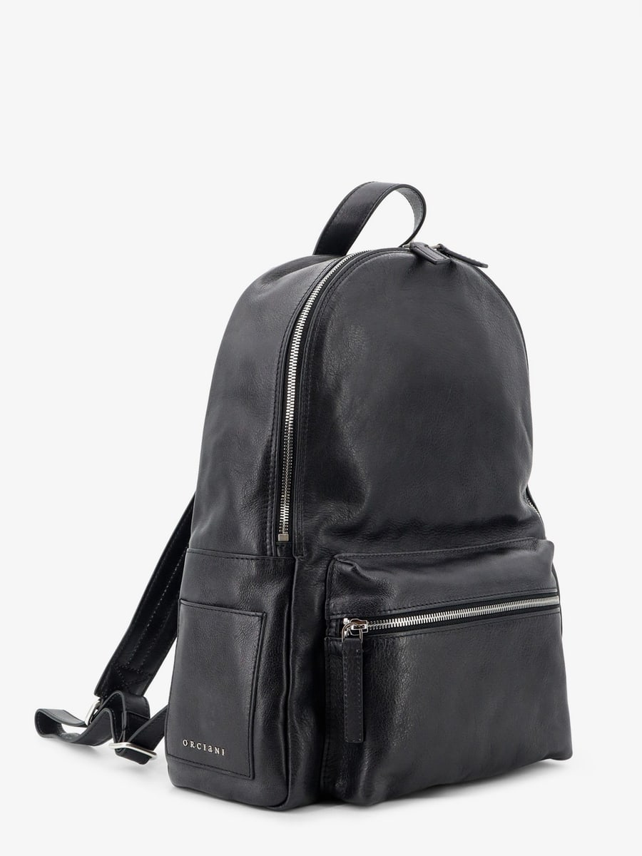 ORCIANI Leather backpack with Logo, view 3