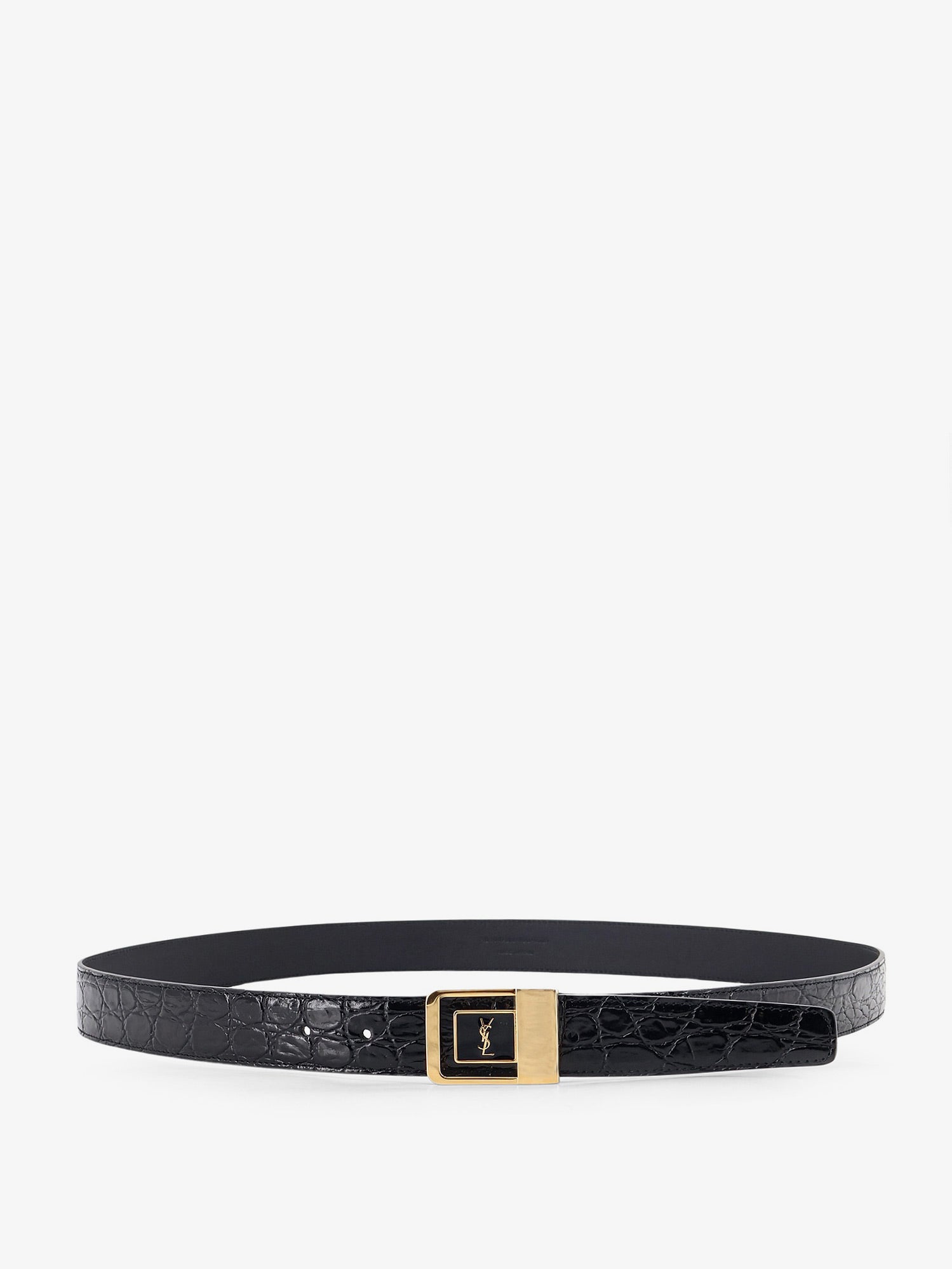 Saint Laurent La 66 crocodile-embossed leather belt