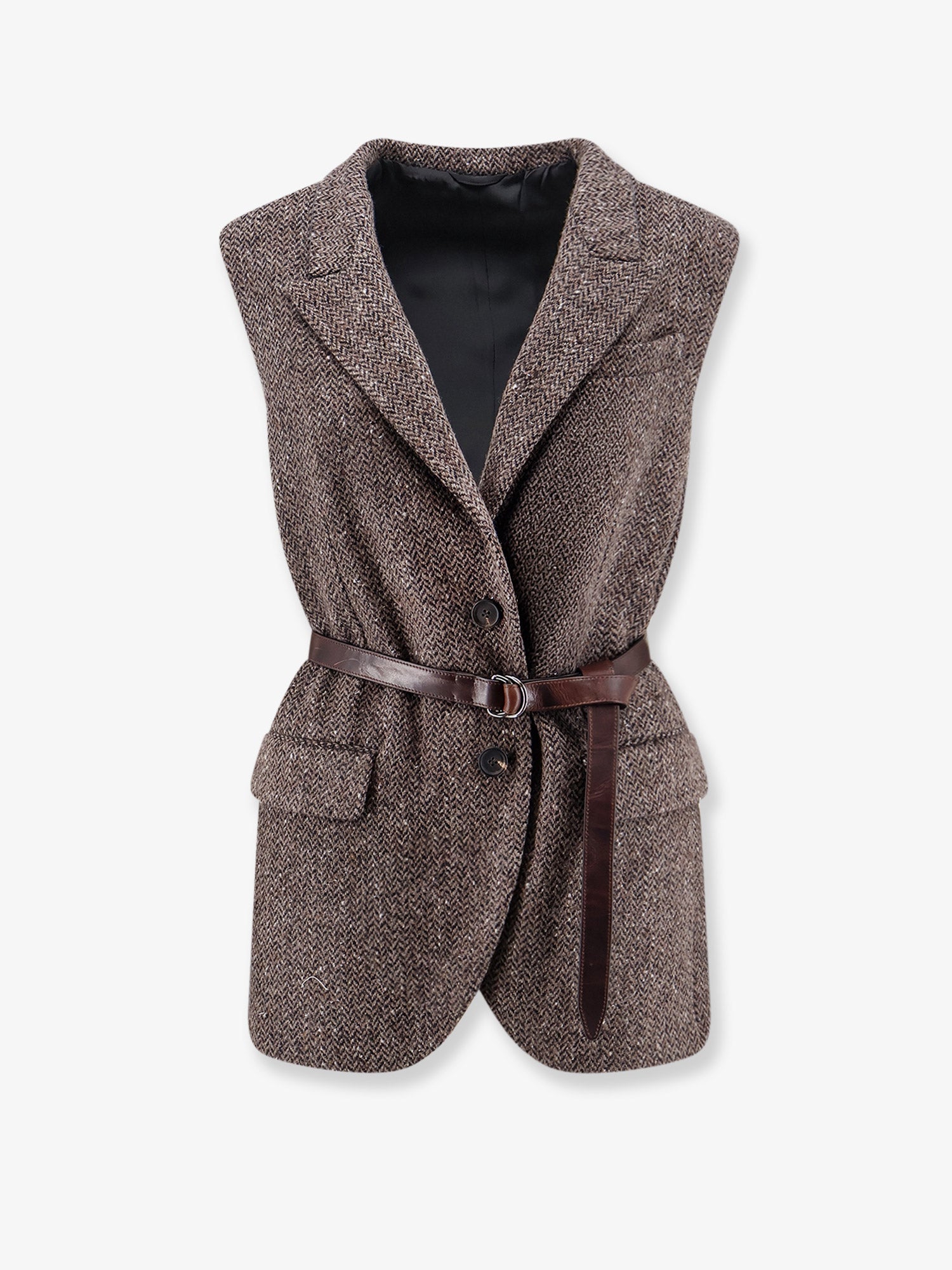 Brunello Cucinelli Sleeveless blazer with belt