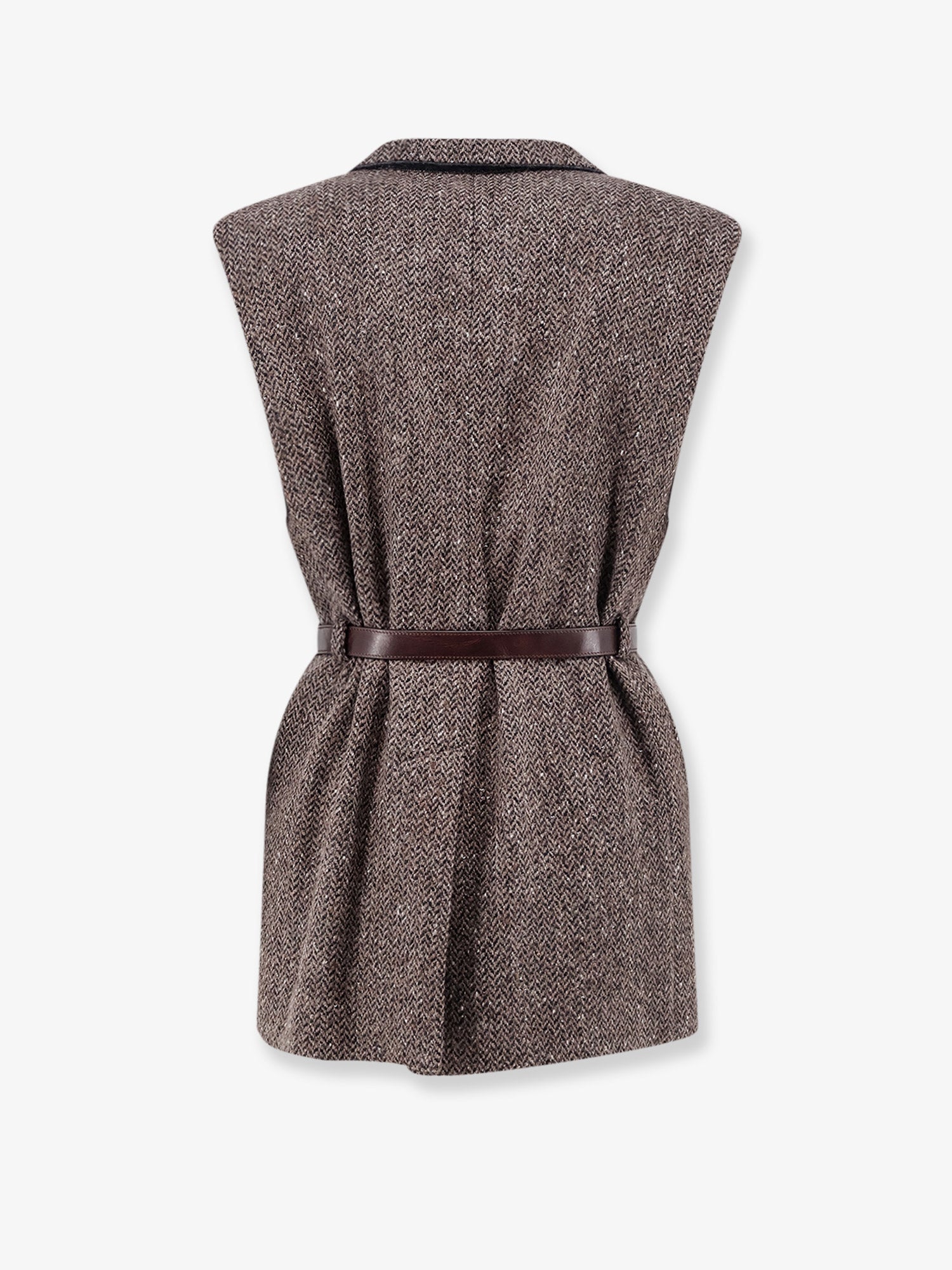 Brunello Cucinelli Sleeveless blazer with belt, view 2