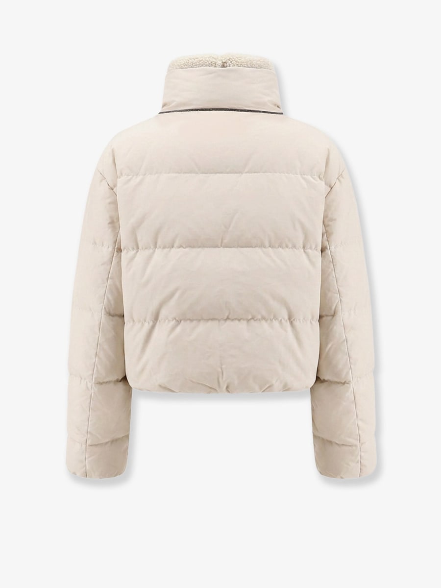 Brunello Cucinelli Down jacket with shearling collar, view 2