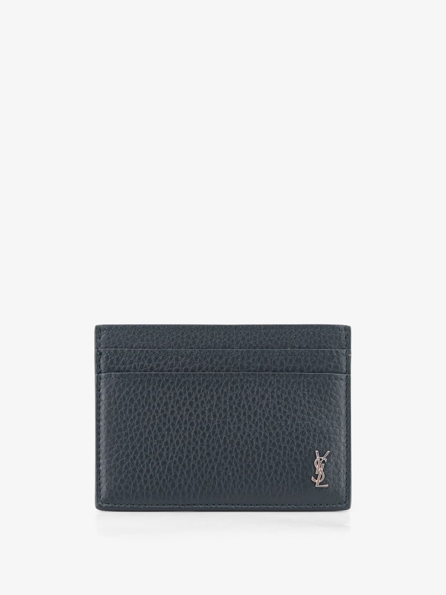 Saint Laurent Tiny Cassandre textured leather card holder