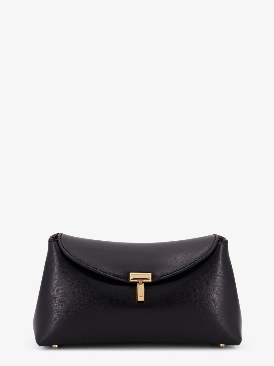 Toteme Mini T-Lock leather clutch