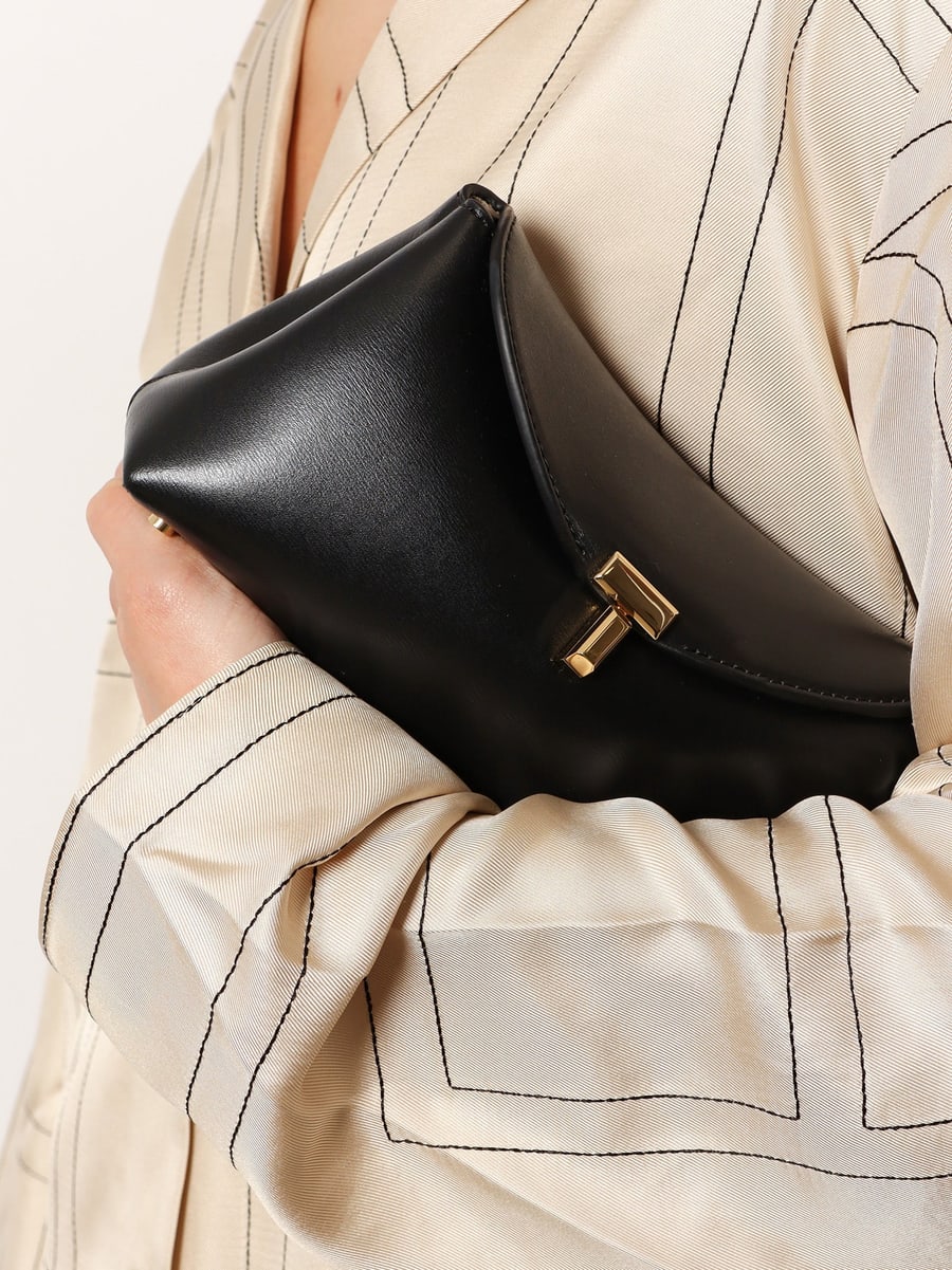 Toteme Mini T-Lock leather clutch, view 2