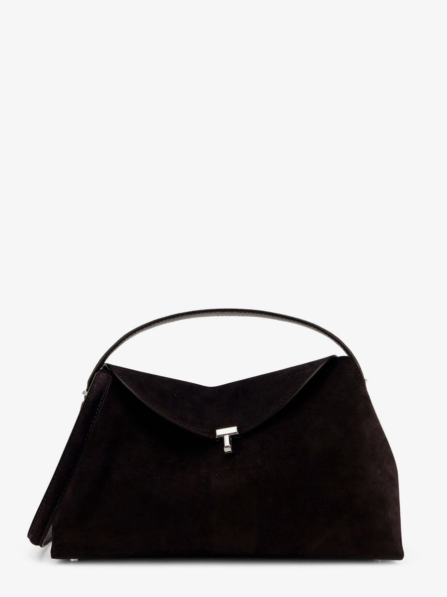 Toteme T-Lock suede handbag