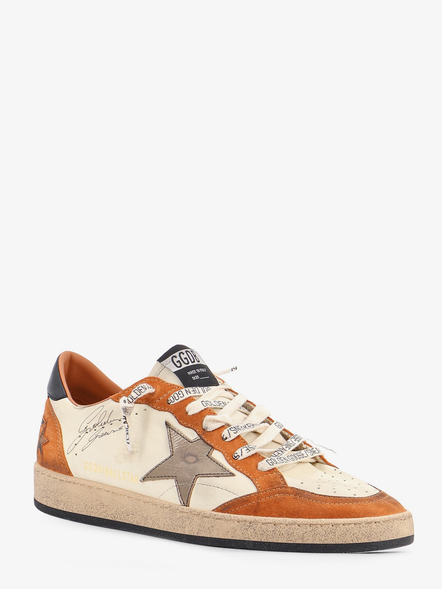 Golden Goose Ballstar sneakers in suede and leather with iconic side logo, view 2