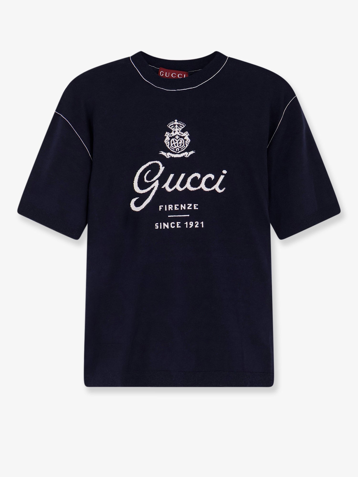 Gucci Silk and linen sweater with Gucci Firenze Since 1921 inlay