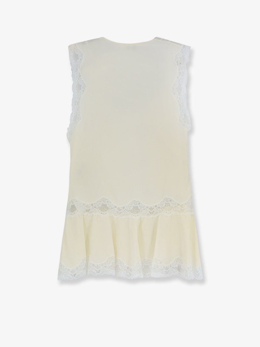 Chloé Silk top with lace inserts, view 2