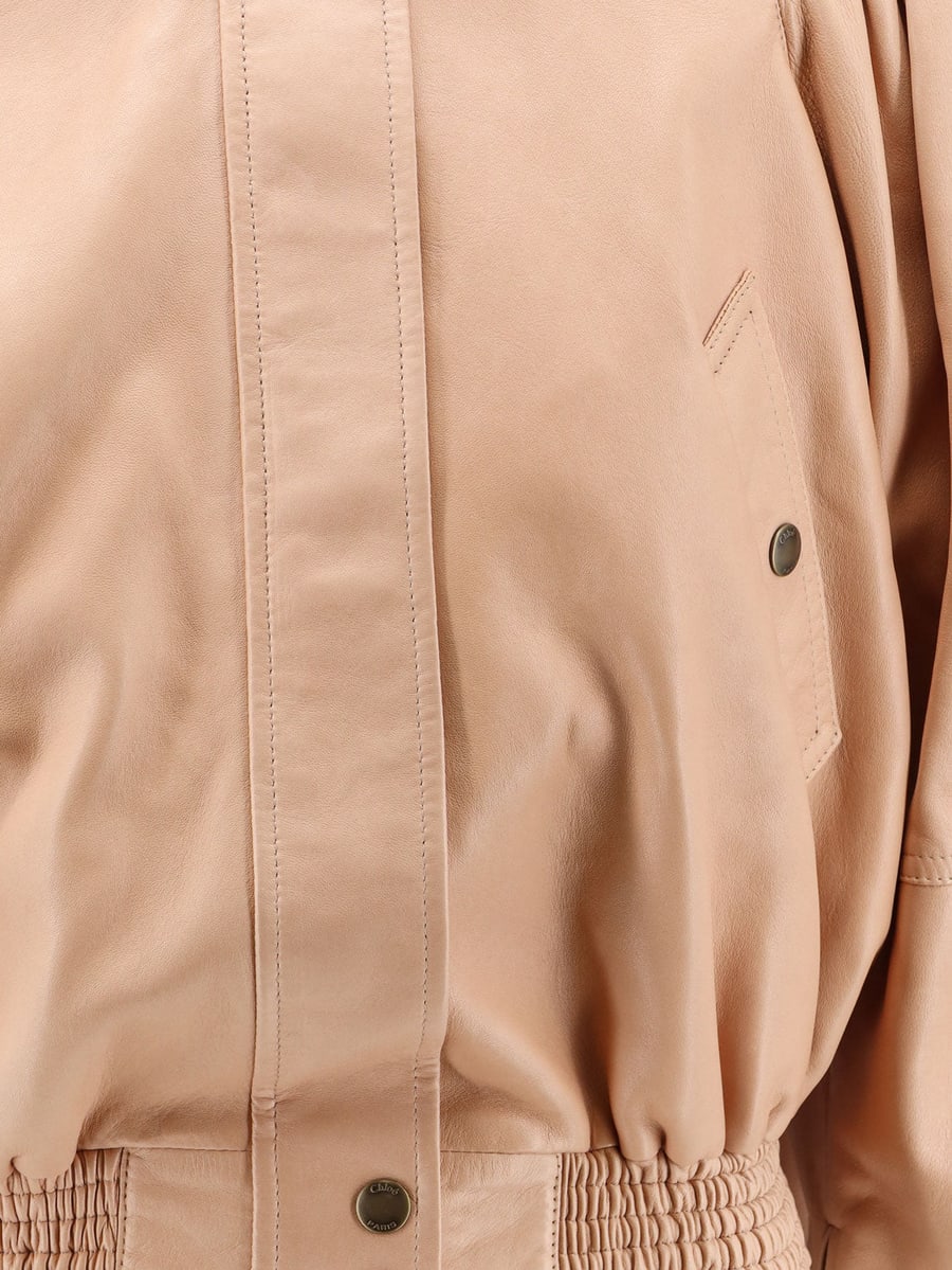 Chloé Leather Jacket with stitched profiles, view 3