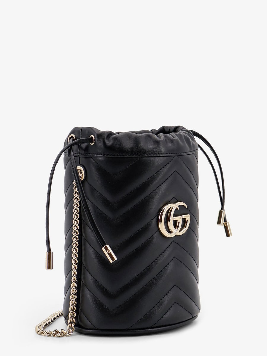 Gucci GG Marmont matelassé leather bucket bag, view 3