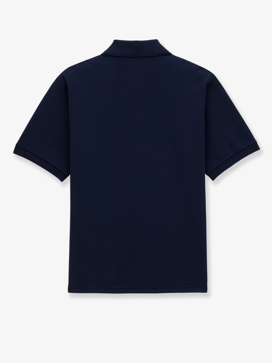 Saint Laurent Recycled material polo shirt with Cassandre embroidery, view 2