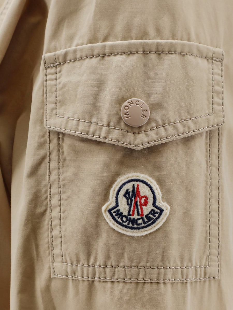 Moncler Laerte cotton blend long jacket, view 5
