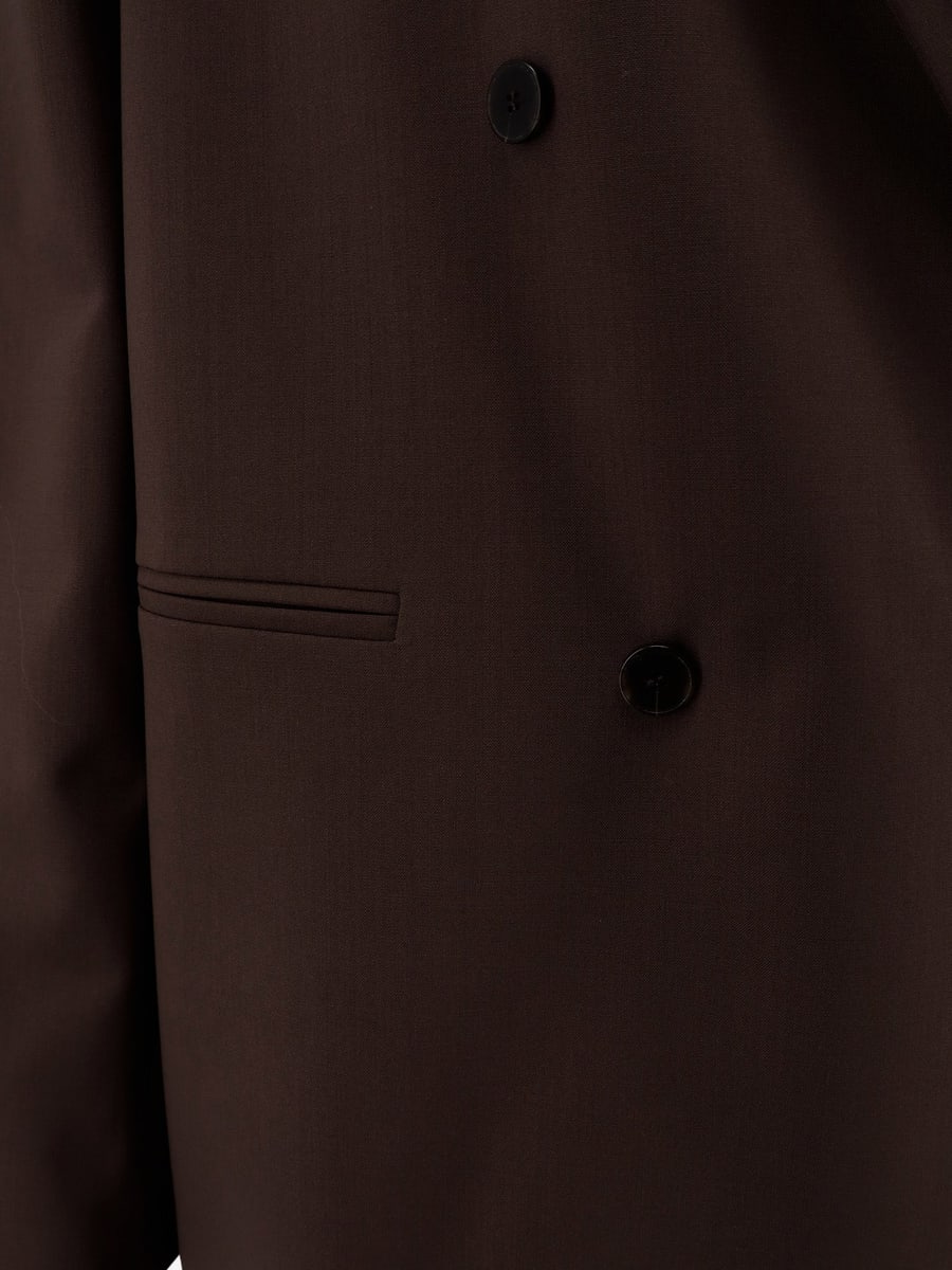 ALYSI Double-breasted stretch virgin wool blazer, view 3