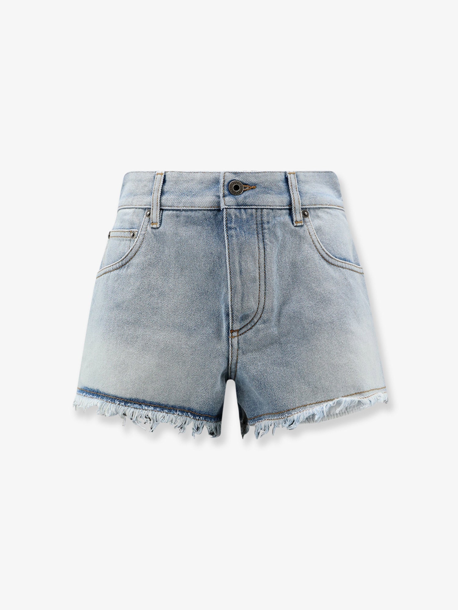 Loewe Paula's Ibiza-Blue denim bermuda shorts with frayed edges