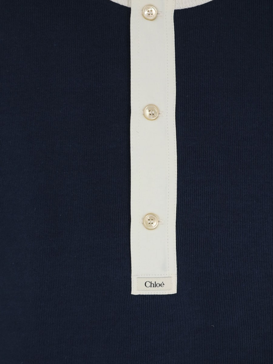 Chloé Cotton sweater with contrasting inserts, view 3