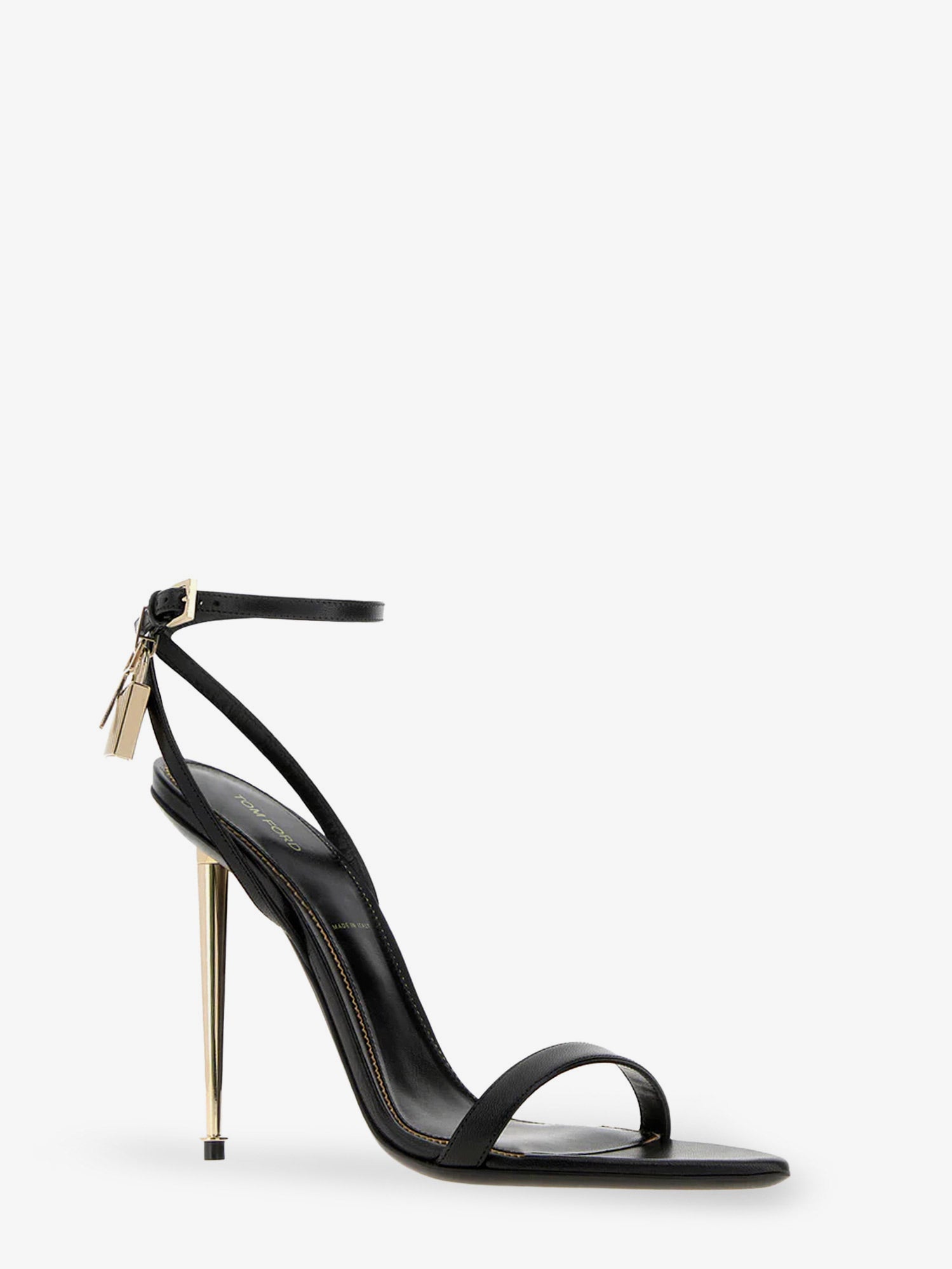 Tom Ford Leather sandals with metal Padlock detail, view 2